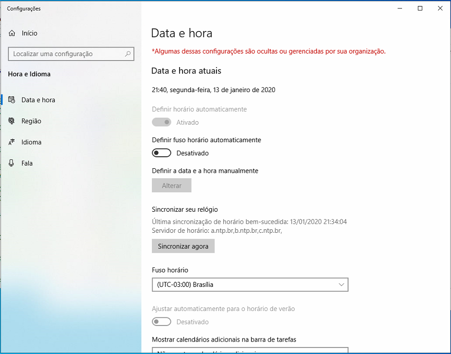 Alterar Data e hora 1