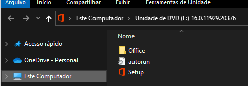 Arquivos da Imagem de instalação