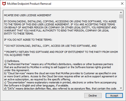 McAfee Endpoint Product Removal