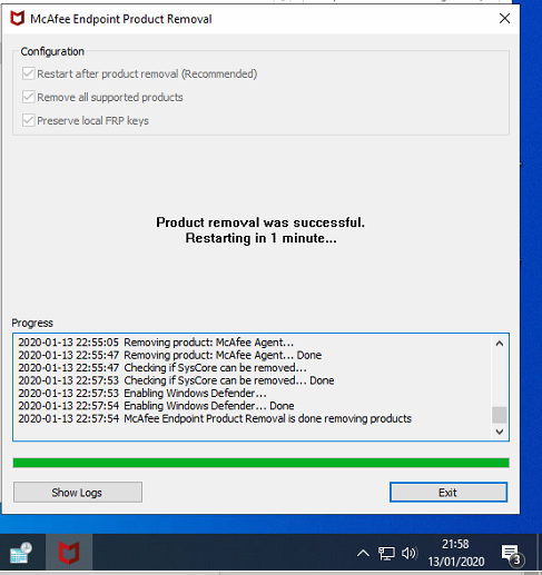 Removendo McAfee Endpoint2