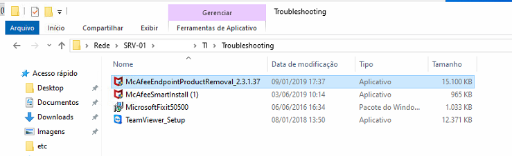 arquivo de desinstalação