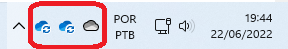 Ícone do OneDrive na Barra de Tarefas do Windows