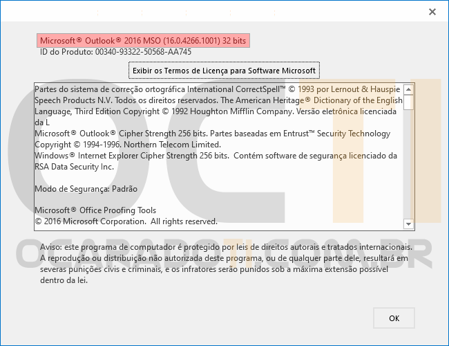 Sobre o Outlook 2016 de 32 bits