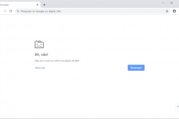Mensagem de erro ao abrir o Google Chrome