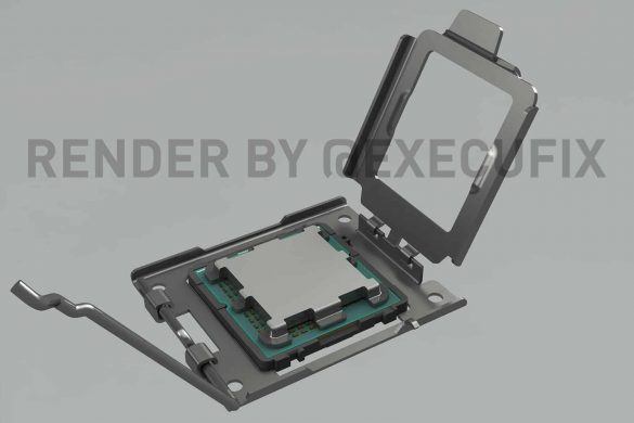 SOQUETE AMD AM5 (LGA1718) com CPU Raphael (Zen4), Fonte: @ExecutableFix