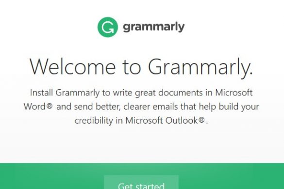 Tela de instalação do Grammarly para Office