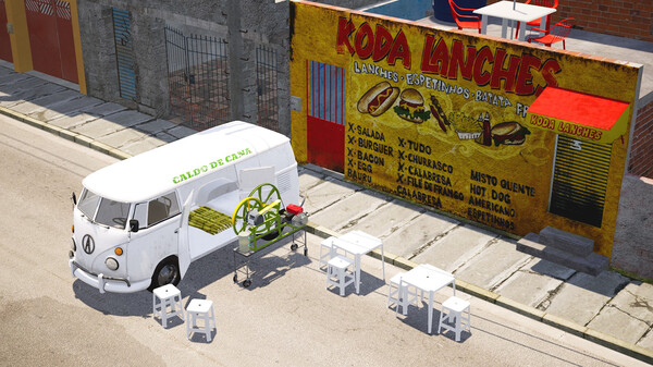 Brazilian Street Food Simulador barraca de cana montada